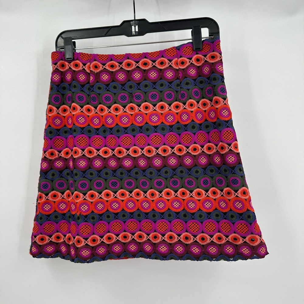 Hutch Anthropologie Womens Boho Crochet Skirt Sz 6 Colorful Festival Psychedelic